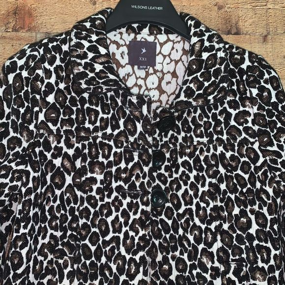 XXI leopard‎ print jacket, size medium - Picture 6 of 13
